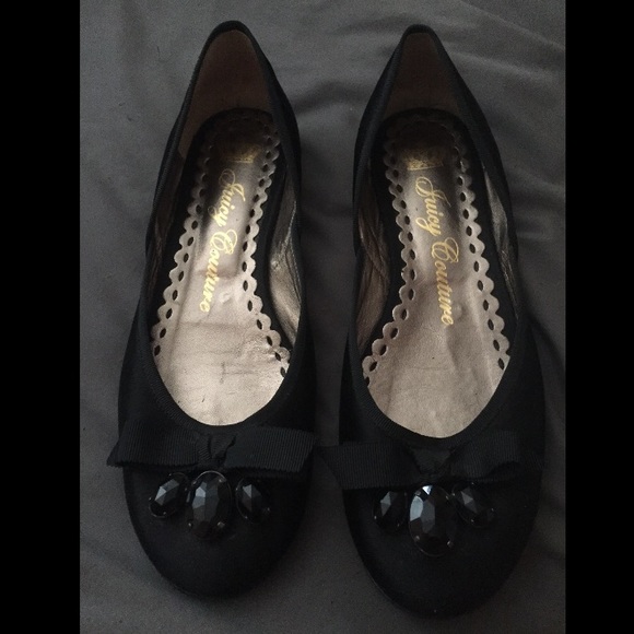 Juicy couture black embellished flats