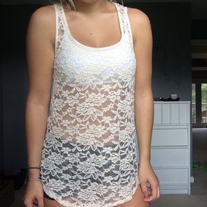 Ivory lace tank top