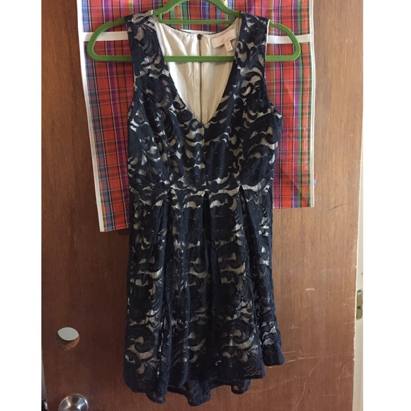 Monteau Black Lace High Low A Line Dress Medium
