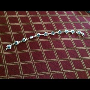 925 silver evil eye bracelet and pendent