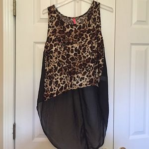 High low cheeta print tank top size XL
