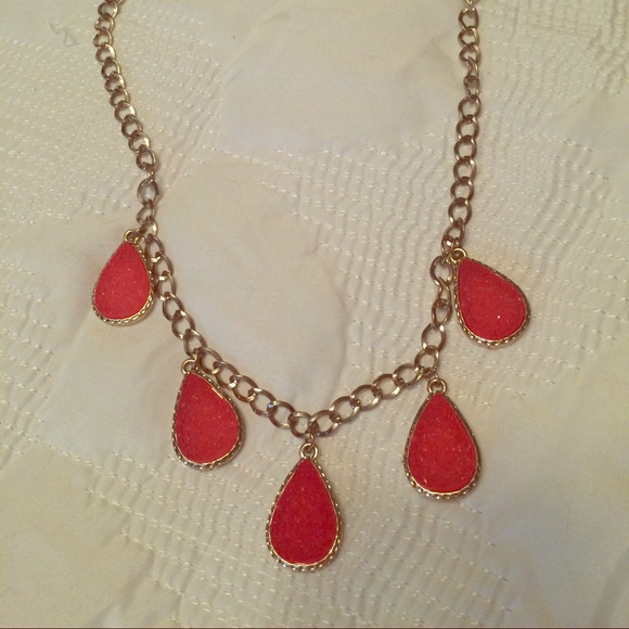 Hot Pink Druzy Statement Necklace