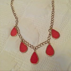 Hot Pink Druzy Statement Necklace