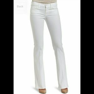 7 for all mankind. White bootcut jeans.