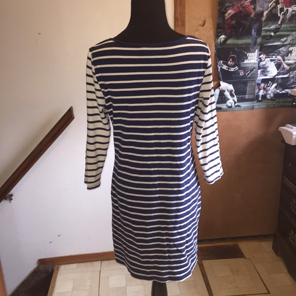 💥final price💥 Navy and White Striped Shift Dress - Picture 4 of 4