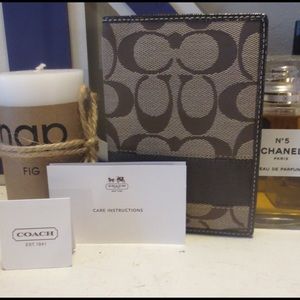 Coach canvas passport holder