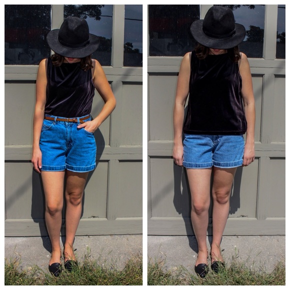 Black velvet tank top