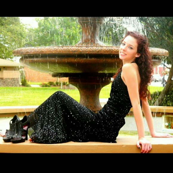 Black and silver long dress