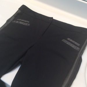 Black pant with leather detail