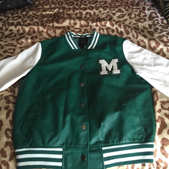 Forever 21 leather varsity jacket