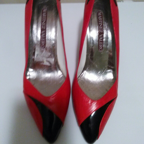 Red and black heels