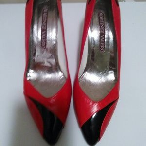 Red and black heels