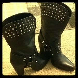 Studded leather boots