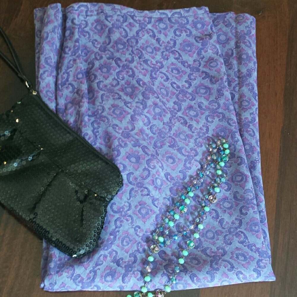 Ann Taylor Purple Skirt, 100% Silk 12