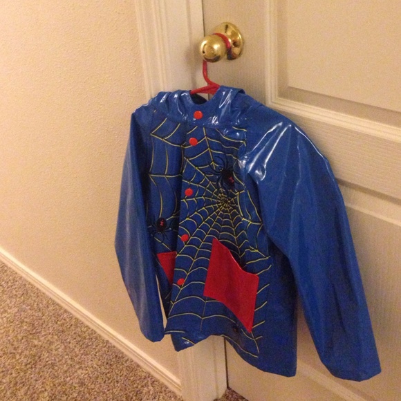 Boys hooded rain jacket.