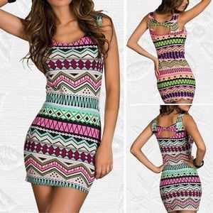 Women Sexy Printed Clubwear Dress Casual Dress