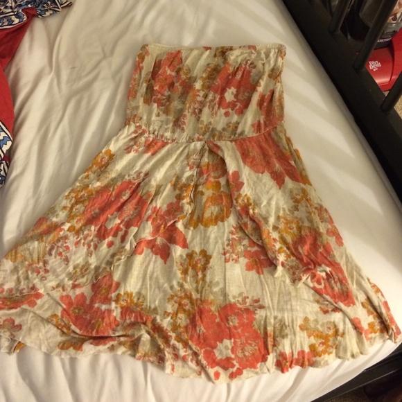 Urban Outfitters Strapless Floral Dress