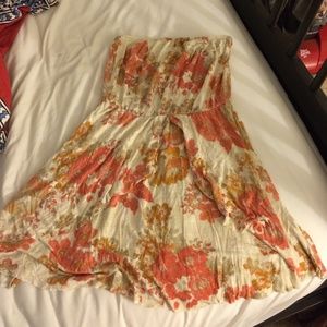 Urban Outfitters Strapless Floral Dress