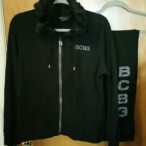 EUC BCBG Maxazria  diamond/fur track set