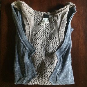 Free People Crochet Back Tank Tee XS