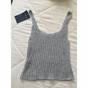 Grey knitted tank top