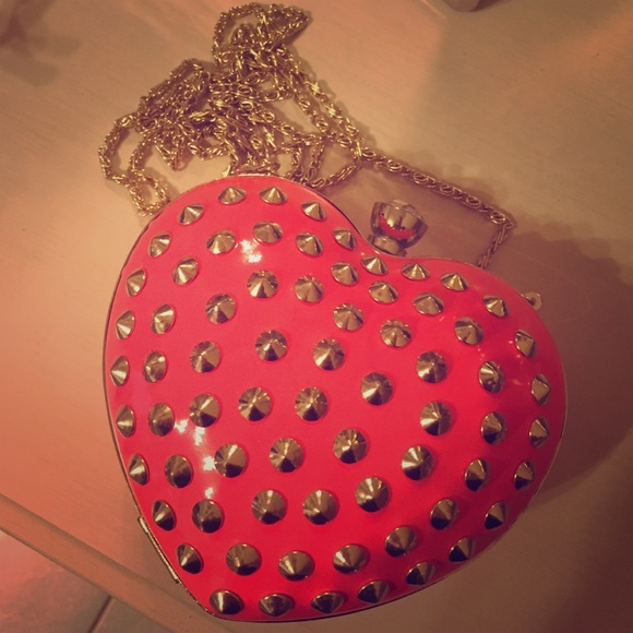 ALDO Handbags - SALE! Hot pink and gold studded cross body purse