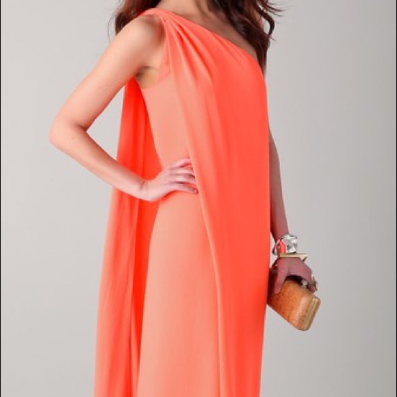 DVF Liluye Long Dress in Necrl Peach color