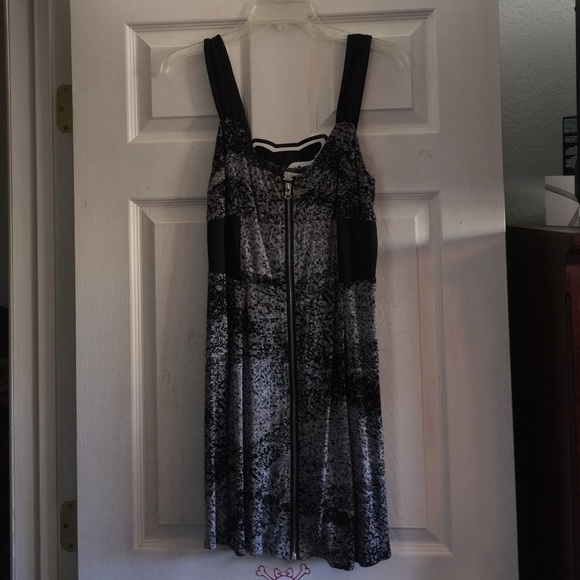 Grey and black zip up dress