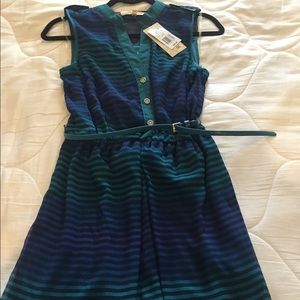 Blue/teal striped sundress