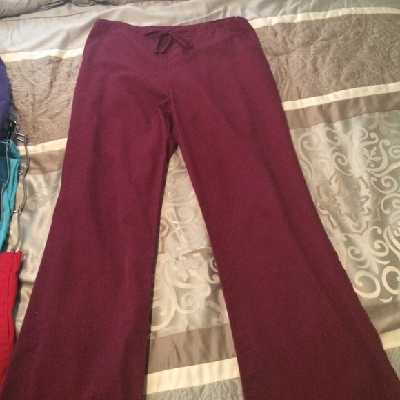Wine colored scrub pants