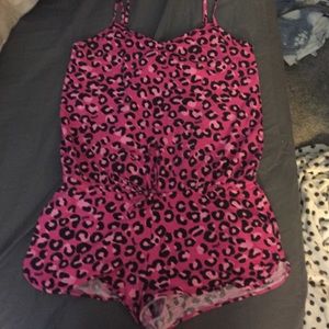 Pink cheetah romper