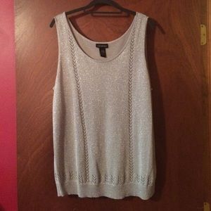 SALE!! Metallic silver knit top