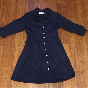 Old Navy Fit and Flare button up Navy Dress