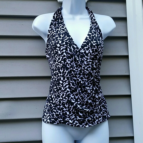 Kenneth Cole Halter Top Black and White NWOT