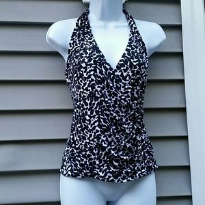 Kenneth Cole Halter Top  Black and White NWOT