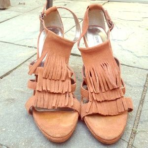 Steve Madden suede fringe heels. Brand new.