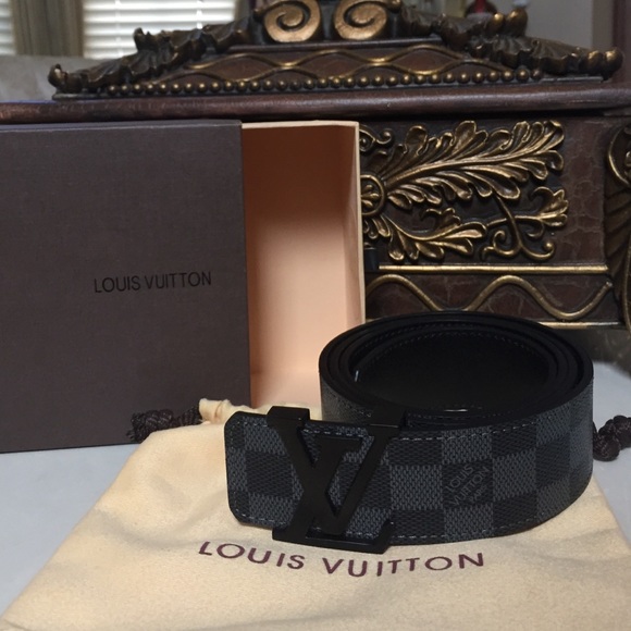 Louis Vuitton graphite Damier belt authentic