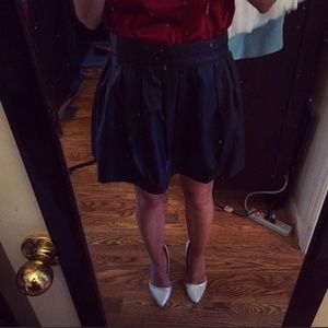 Blank leather pleated skirt!