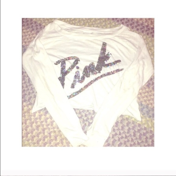 Victoria secret pink cropped shirt