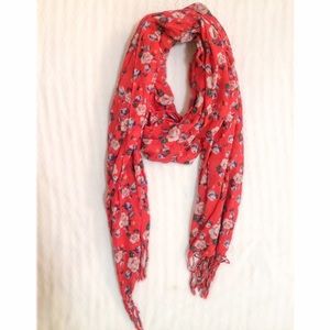 Orange floral scarf