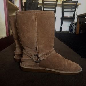 BEARPAW Suede, Sheepskin & Wool Harness Strap Boot