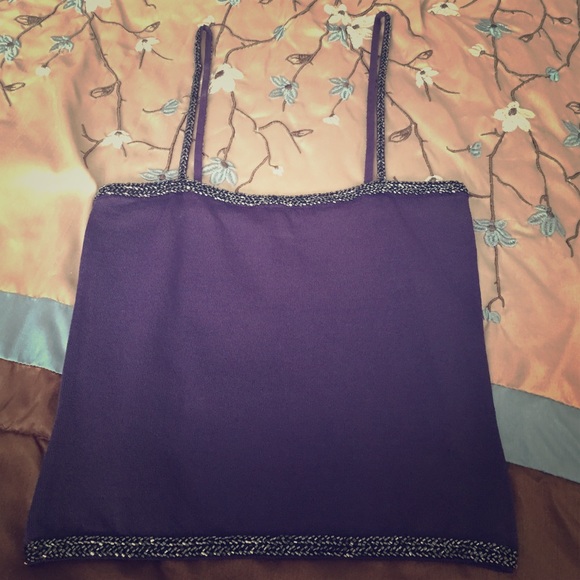 Nicole Miller - Purple beaded Top - Large
