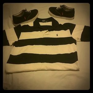 Navy Blue & Cream Ralph Lauren Polo Shirt & Shoes