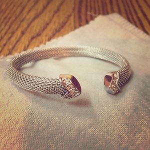 Mesh silver cuff bracelet