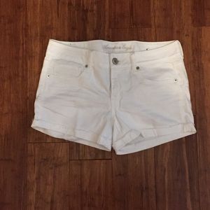 American Eagle White Midi Shorts