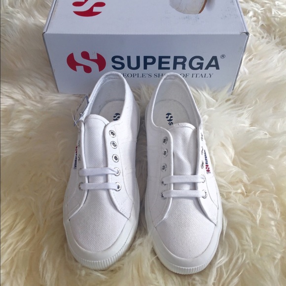 NWT white Superga size 7