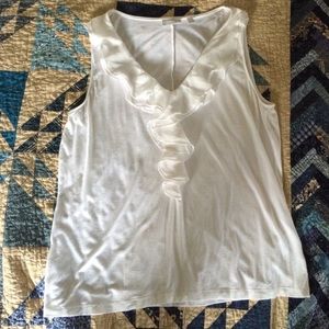 New York and Company sleeveless ruffle blouse XL