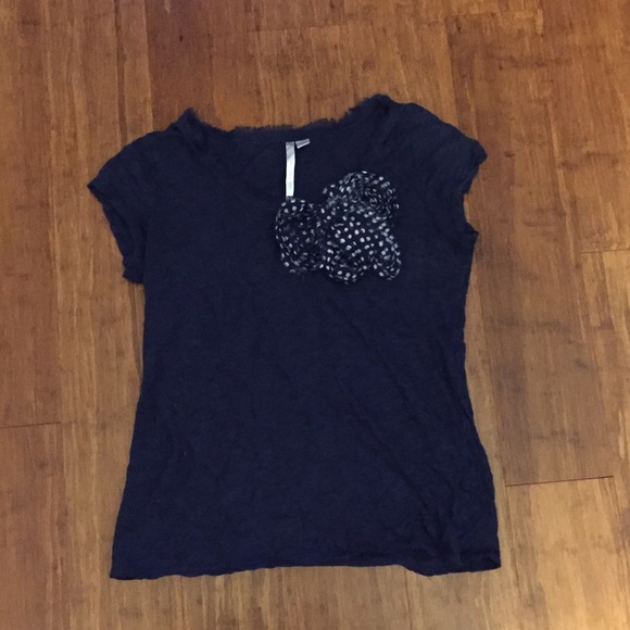 Lauren Conrad Navy Blue Bow Tee