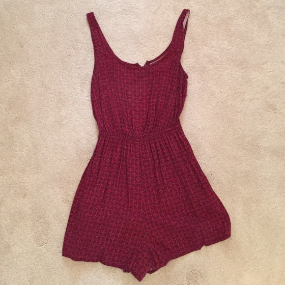 Maroon Hollister Romper with open back