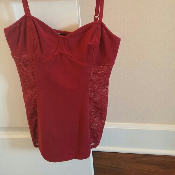 Aritzia Size Medium Deep Red Lace Tank